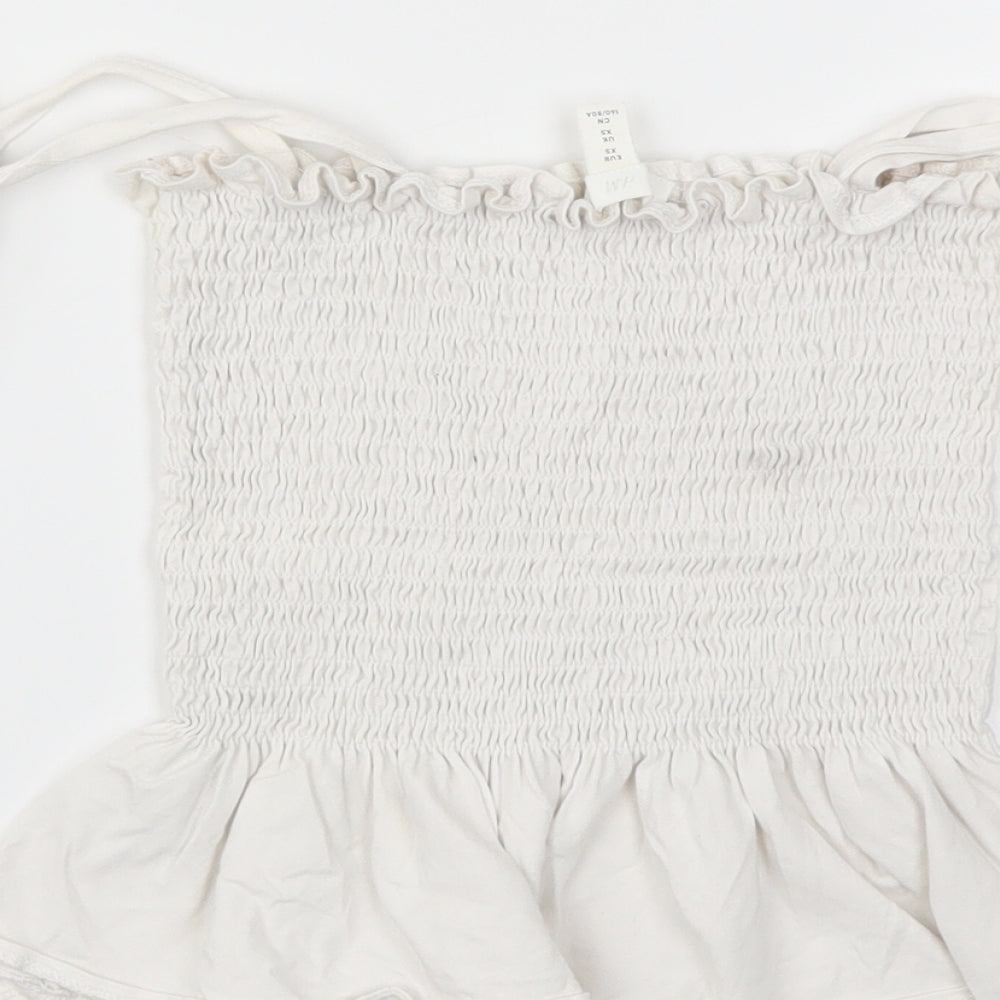 H&M Womens White Basic T-Shirt Size XS