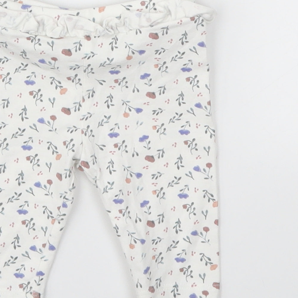 Matalan Girls Grey Floral Capri Trousers Size 0-3 Months