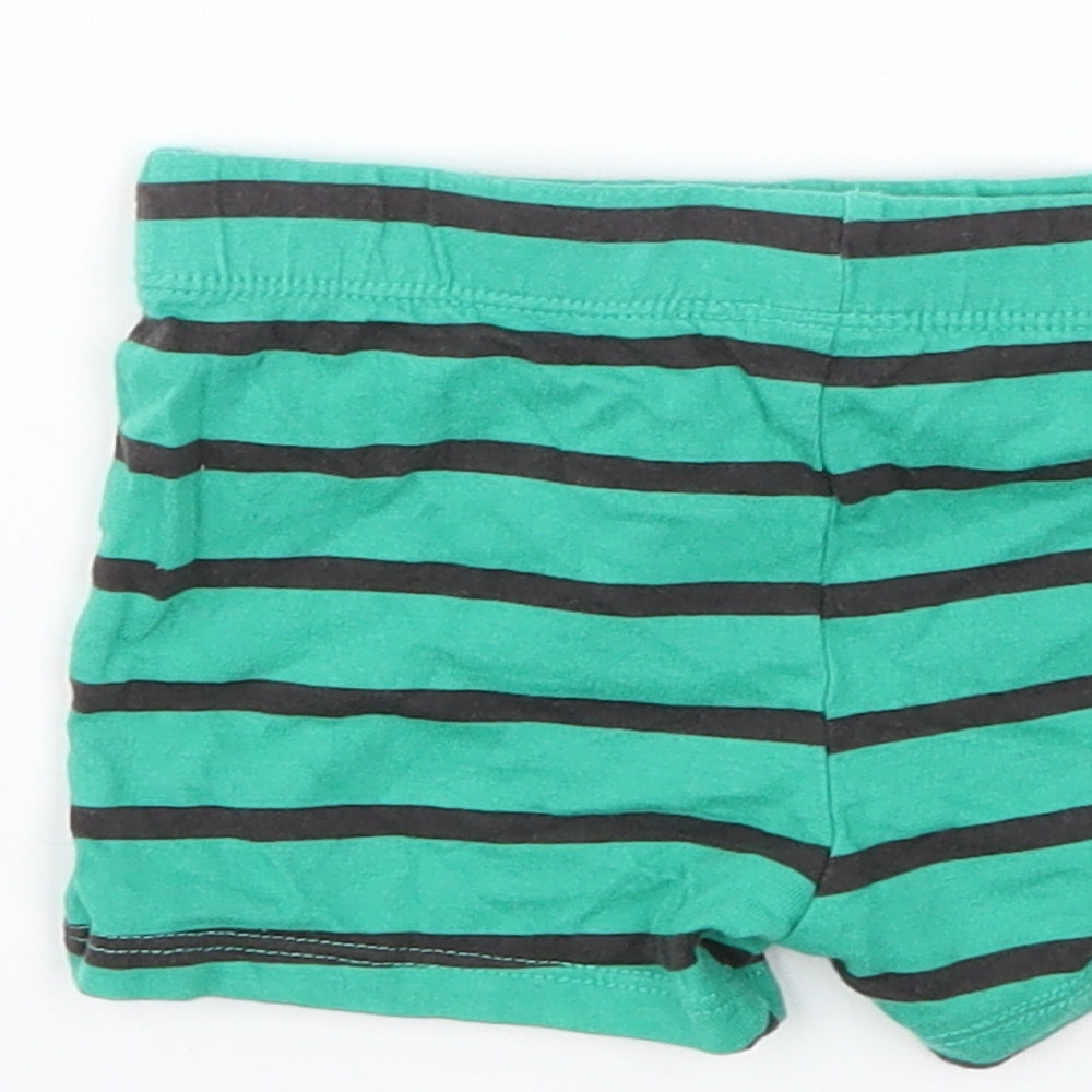F&F Boys Green Striped Capri Trousers Size 6-9 Months