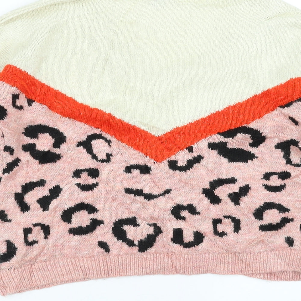Primark Womens Pink Geometric Pullover Jumper Size 2XS