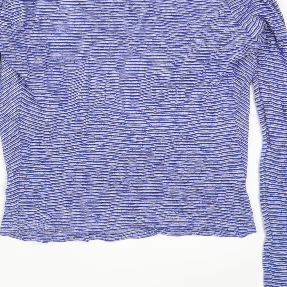 Only Womens Blue Striped Basic T-Shirt Size S