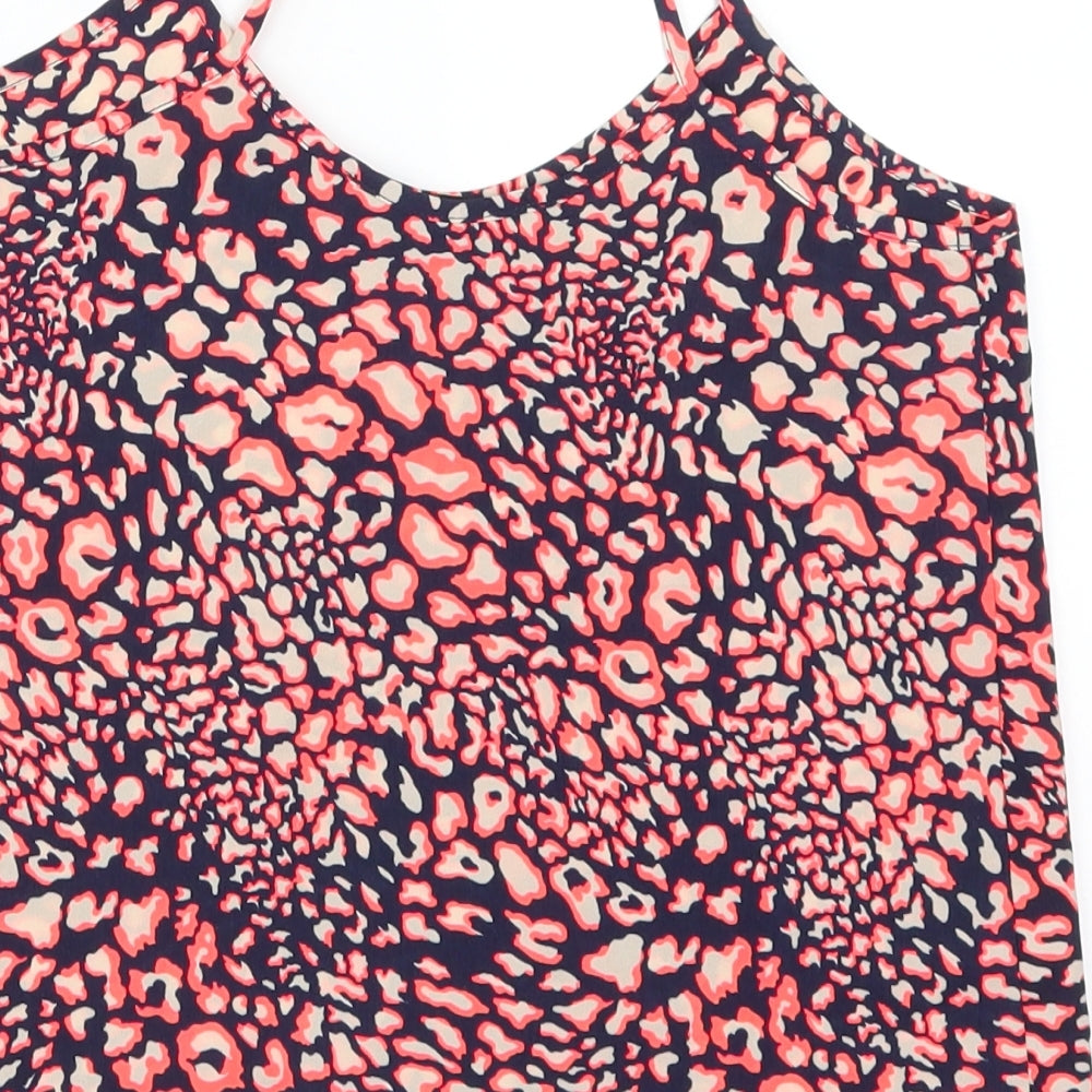 Topshop Womens Pink Animal Print Basic Tank Size 4