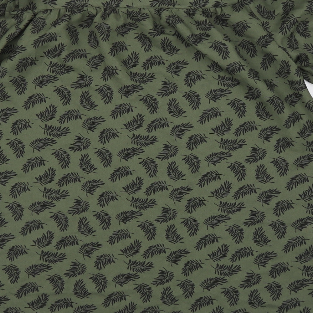 Pep&Co Womens Green Floral Basic Blouse Size 8