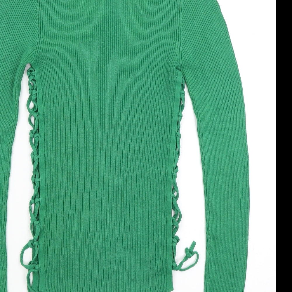 Therapy Womens Green Basic T-Shirt Size 8