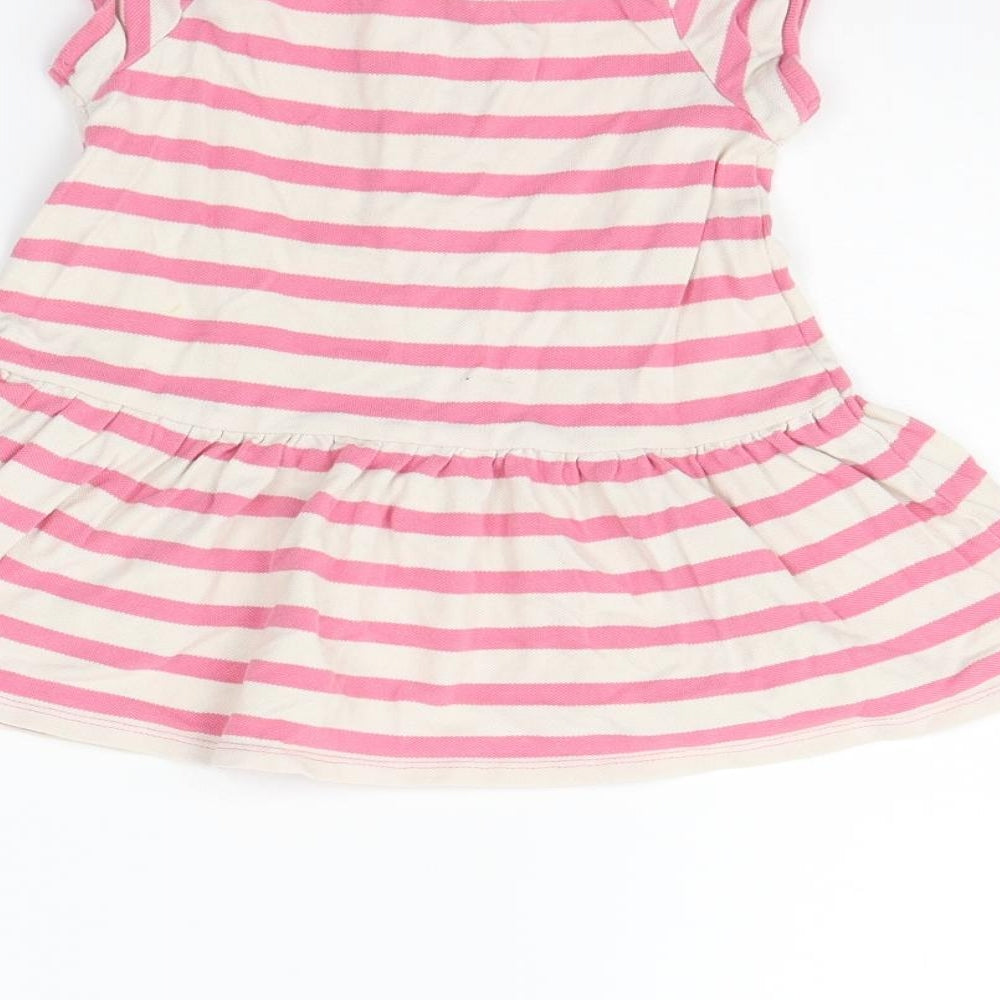 H&M Girls Pink Striped T-Shirt Dress Size 18-24 Months