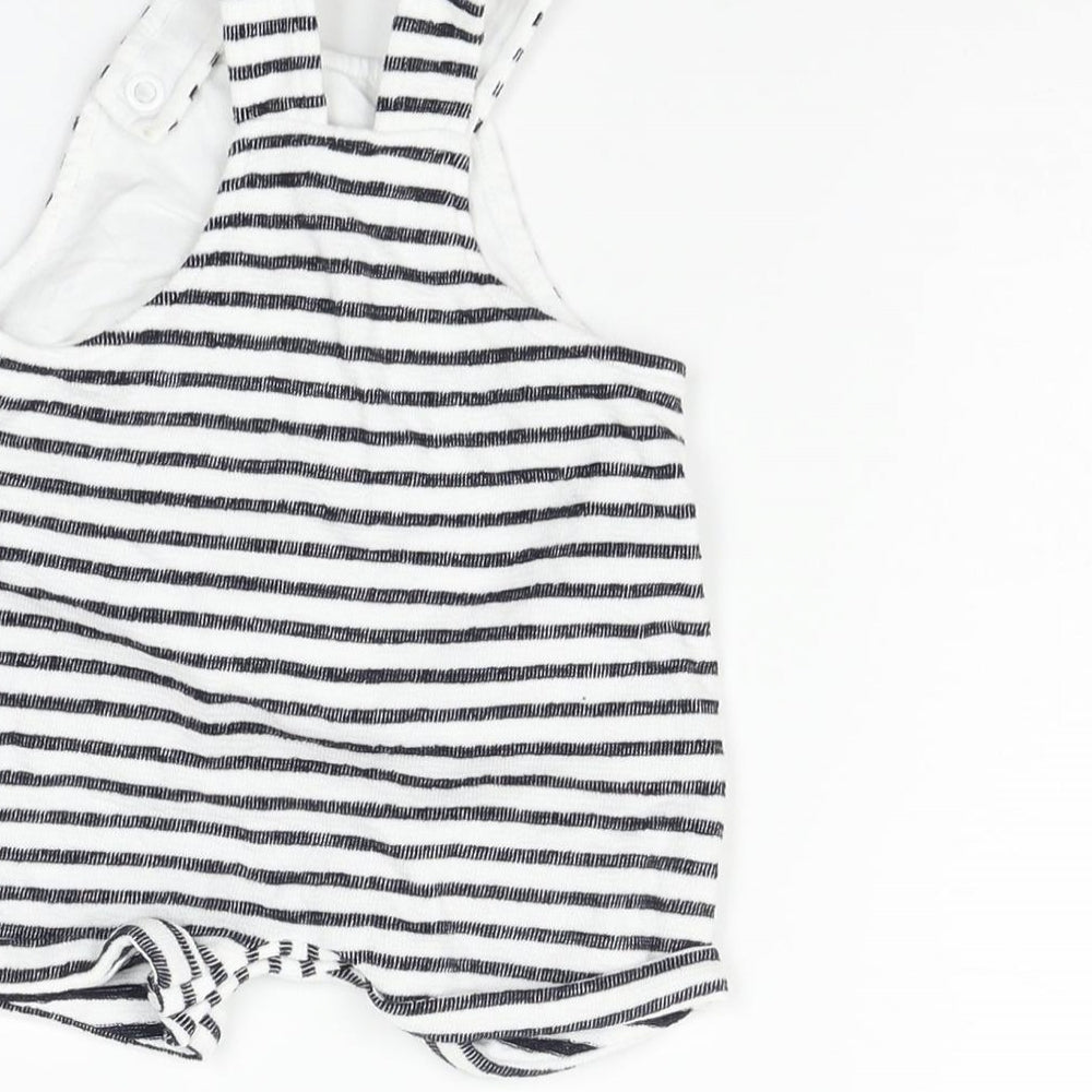 Little Nutmeg Boys White Striped Babygrow One-Piece Size 0-3 Months