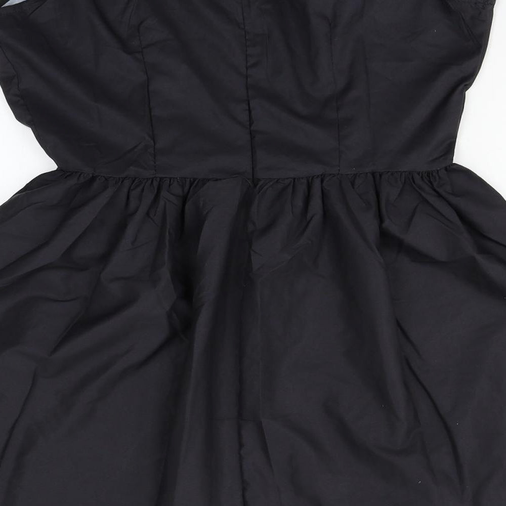 XJF Womens Black Floral Fit & Flare Size M