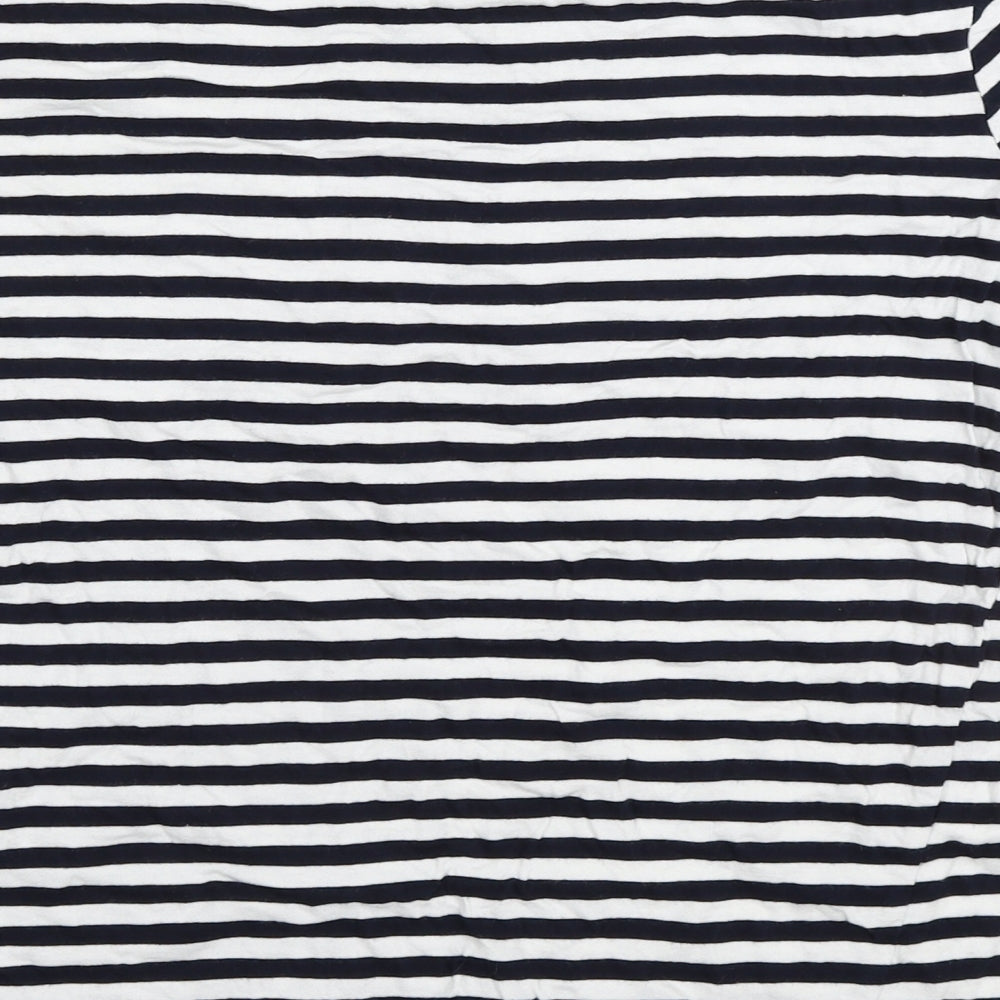 Zara Womens Blue Striped Basic T-Shirt Size S