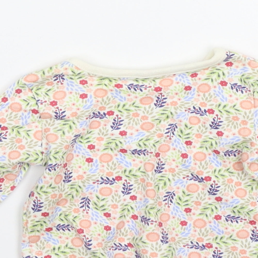 George Girls White Floral Basic T-Shirt Size Newborn