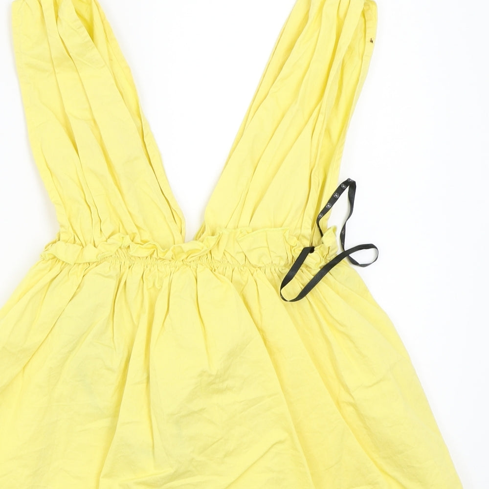 Missguided Womens Yellow Basic Blouse Size 6