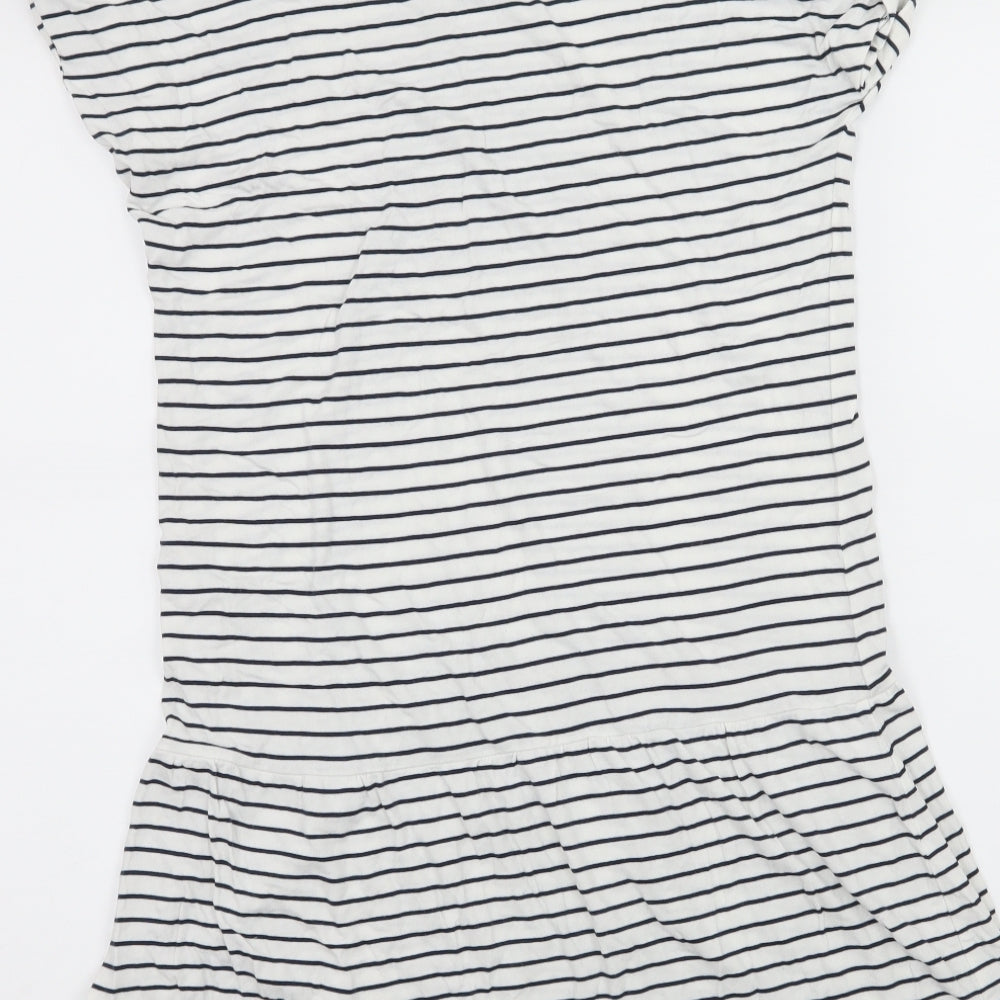 NEXT Womens White Striped Jersey T-Shirt Dress Size 10