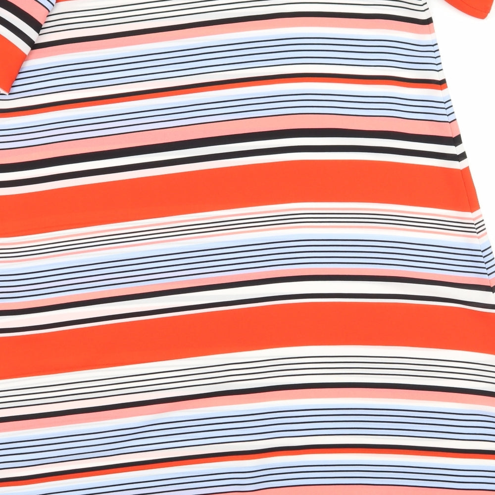 New Look Womens Red Striped A-Line Size 10