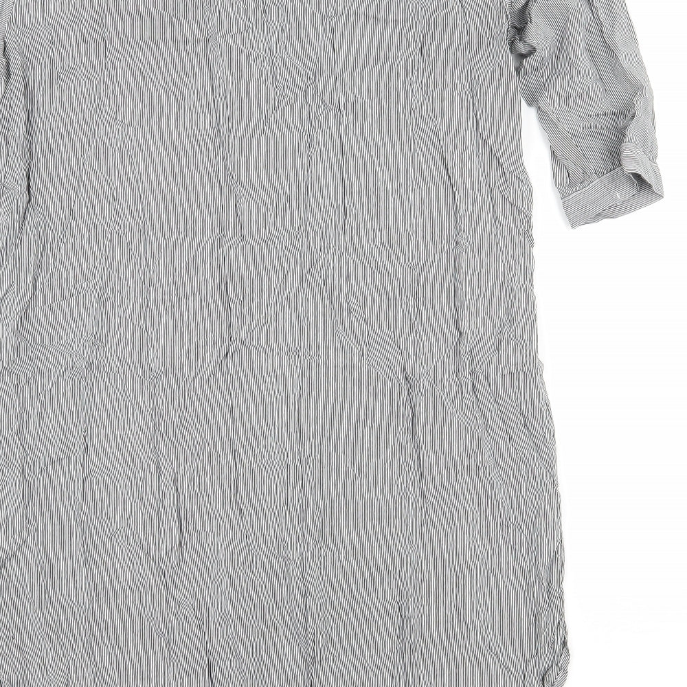 H&M Womens Black Striped Shirt Dress Size 8