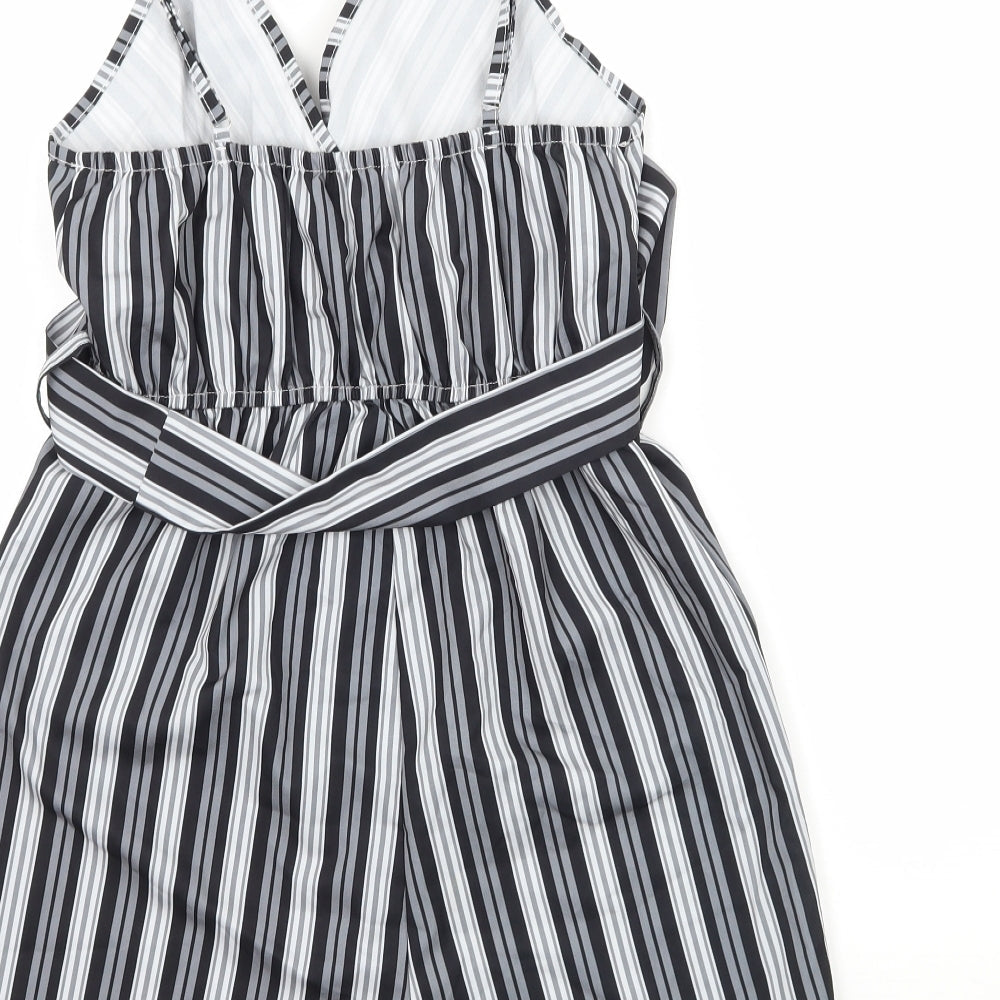 SheIn Womens Grey Striped Playsuit One-Piece Size XS L4 in