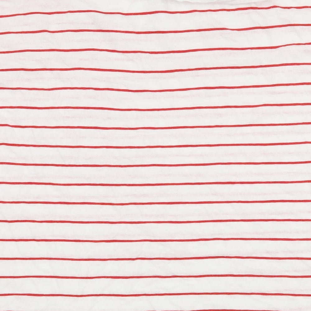 New Look Womens White Striped Jersey Basic T-Shirt Size 8