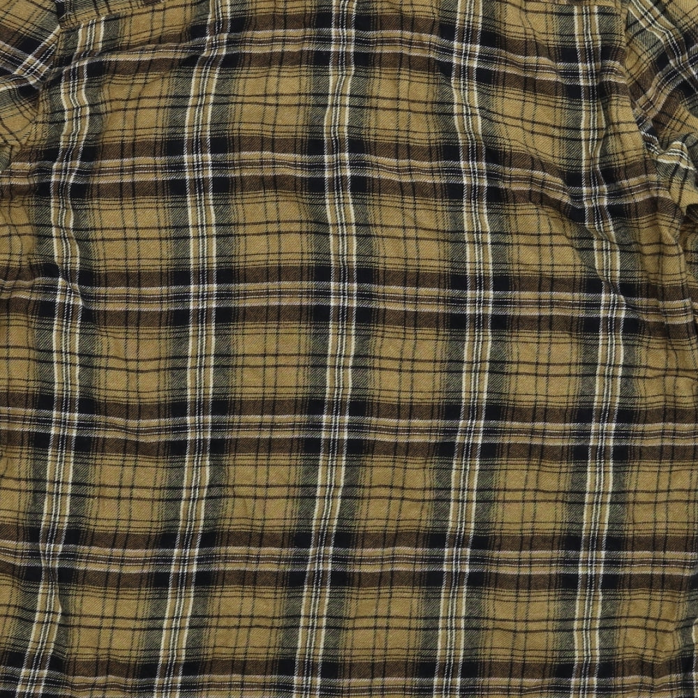 Primark Mens Beige Check Button-Up Size M