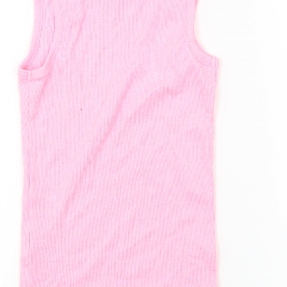 George Girls Pink Basic T-Shirt Size 7-8 Years