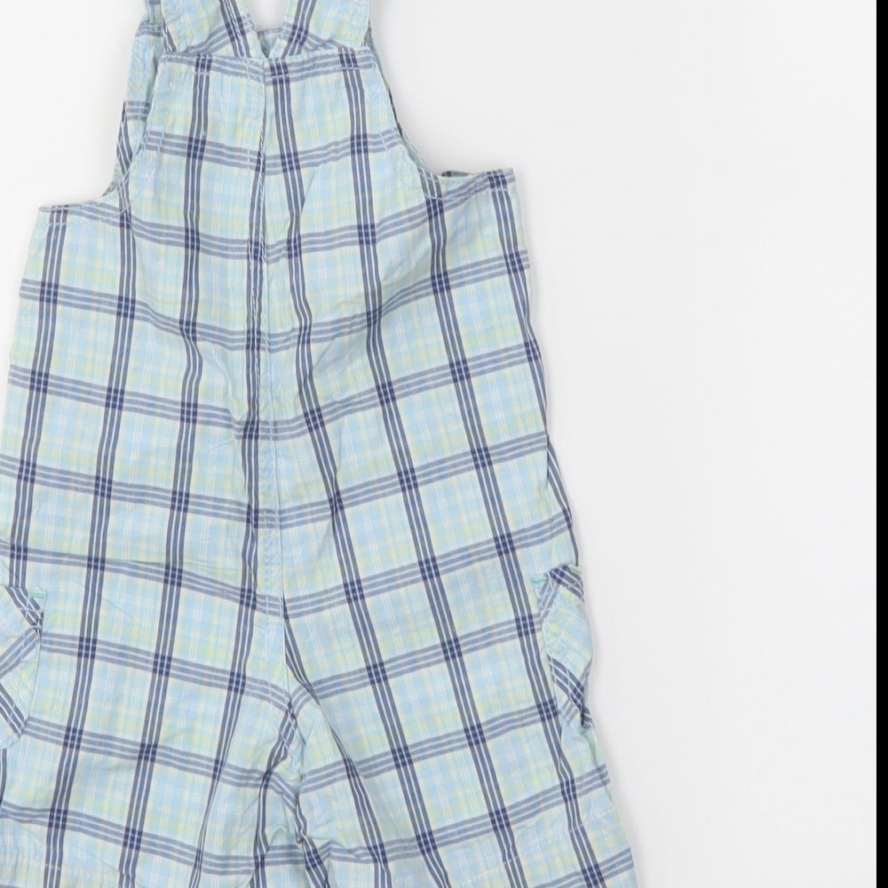 George Boys Blue Plaid Dungaree One-Piece Size 3-6 Months