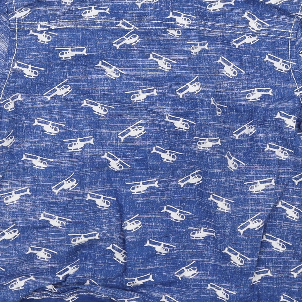 Mini Club Boys Blue Basic Button-Up Size 3-4 Years - Helicopters