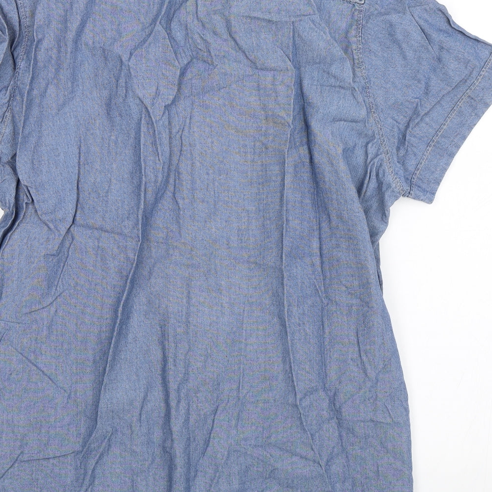 H&M Mens Blue Button-Up Size S