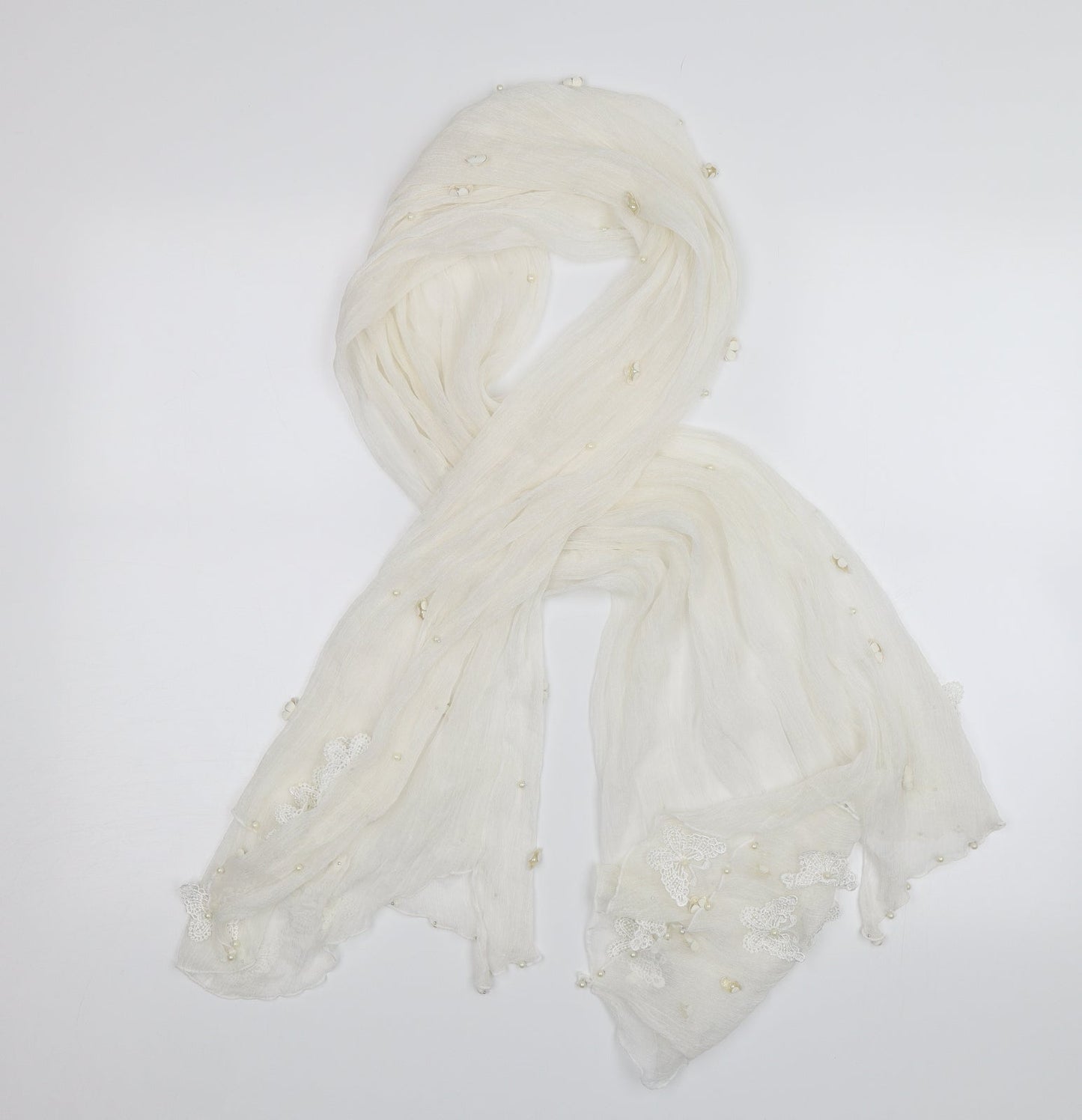 Kelly Craig Unisex White Scarf - Butterflies