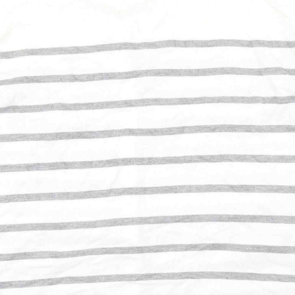 Micha Womens White Striped Pullover Jumper Size 18