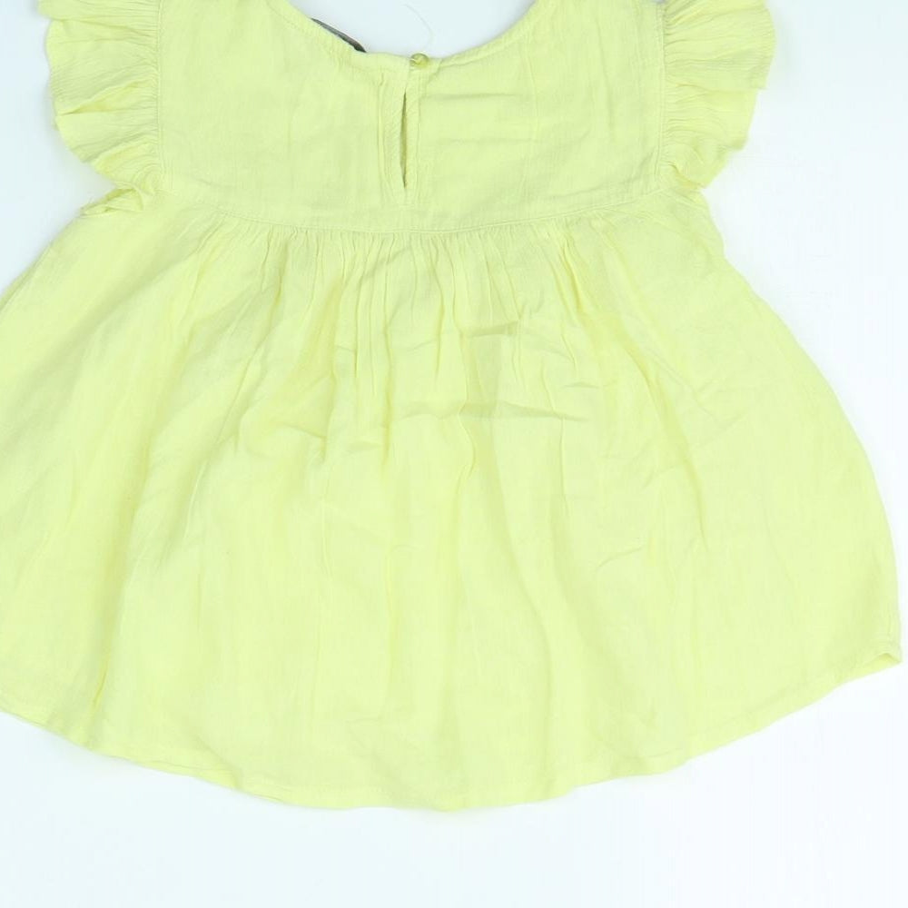 Evie Girls Yellow Basic Blouse Size 2 Years