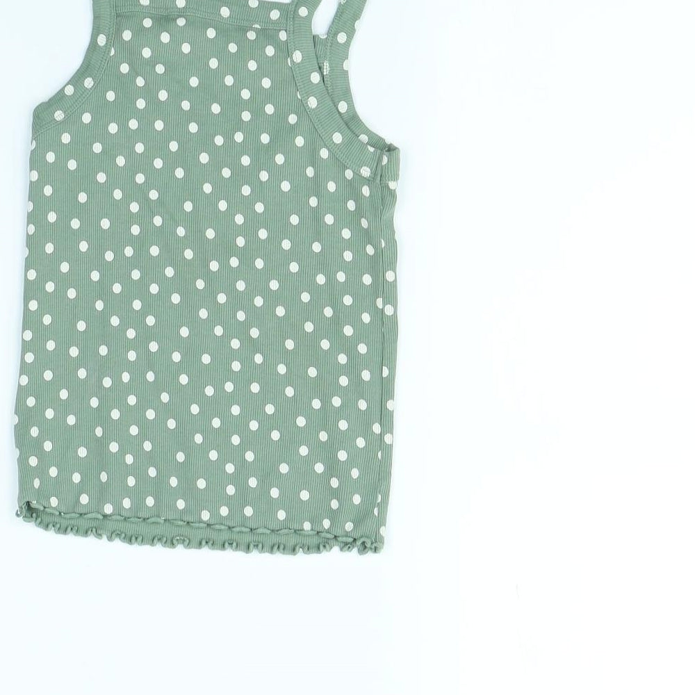 NEXT Girls Green Polka Dot Basic Tank Size 5 Years