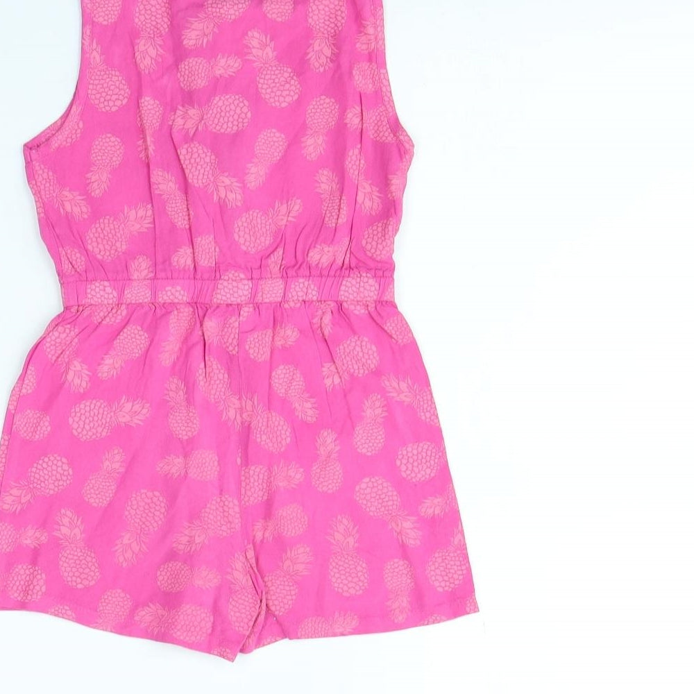 Evie Girls Pink Spotted Playsuit One-Piece Size 2 Years - Pineapple