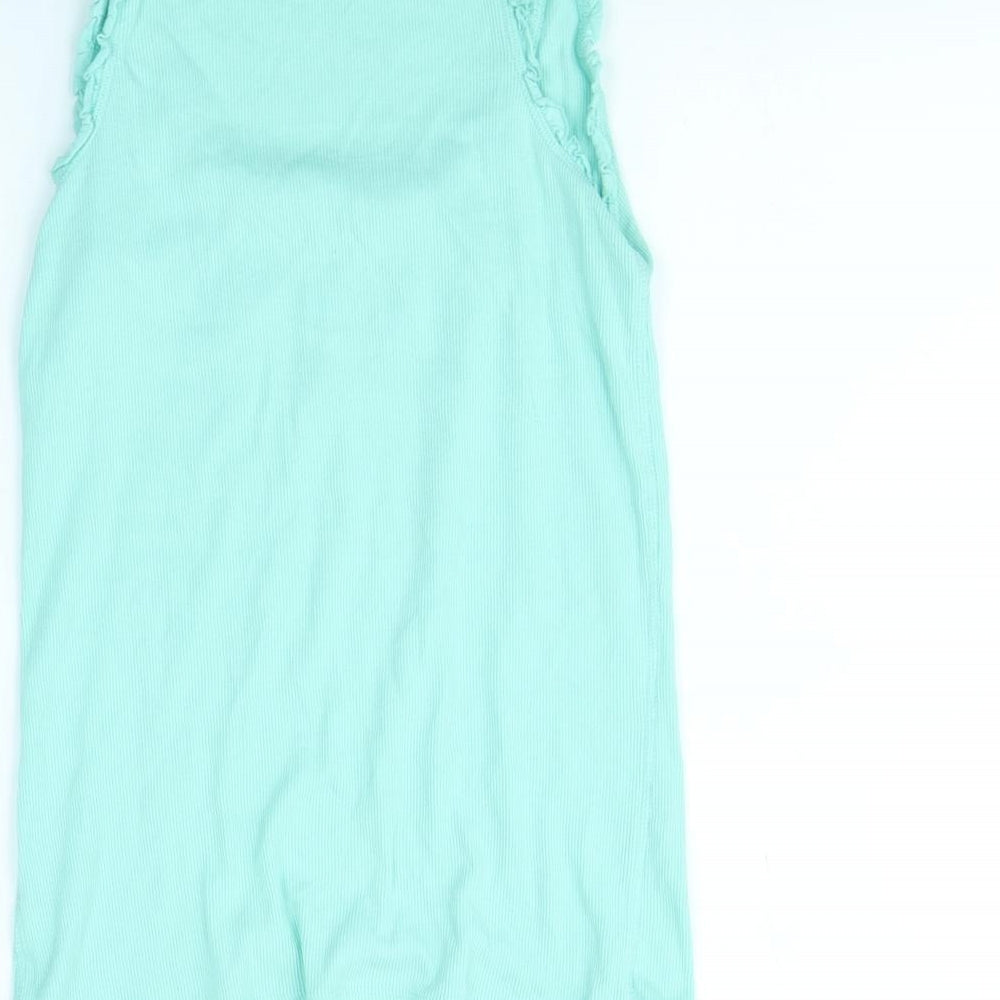MAKE TIME TO DREAM Womens Green Basic T-Shirt Size 8