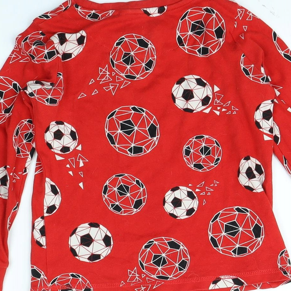 George Boys Red Spotted Pullover Jumper Size 6 Years - Football