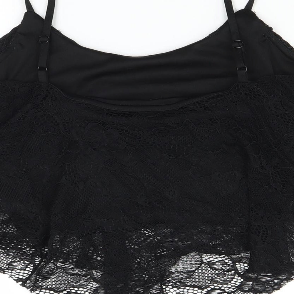New Look Womens Black Cropped Tank Size 10