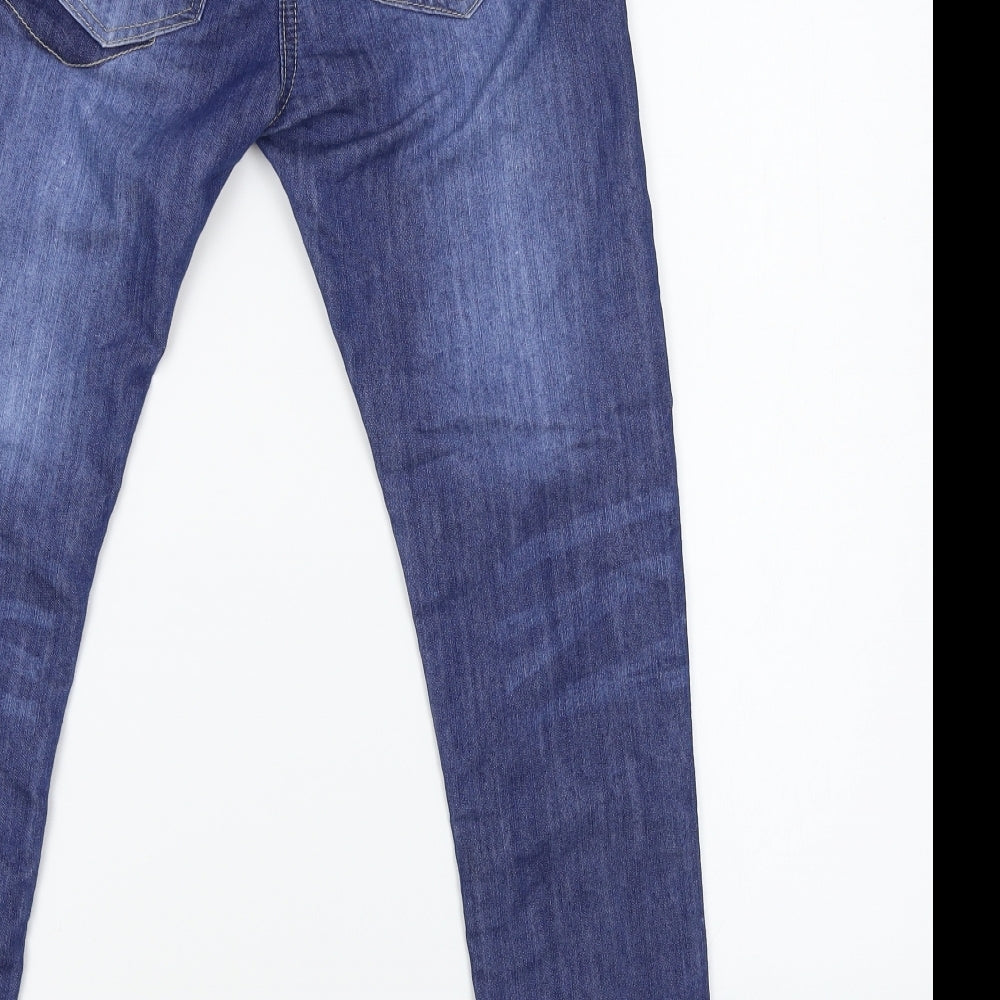 Preworn Girls Blue Denim Straight Jeans Size 9 Years