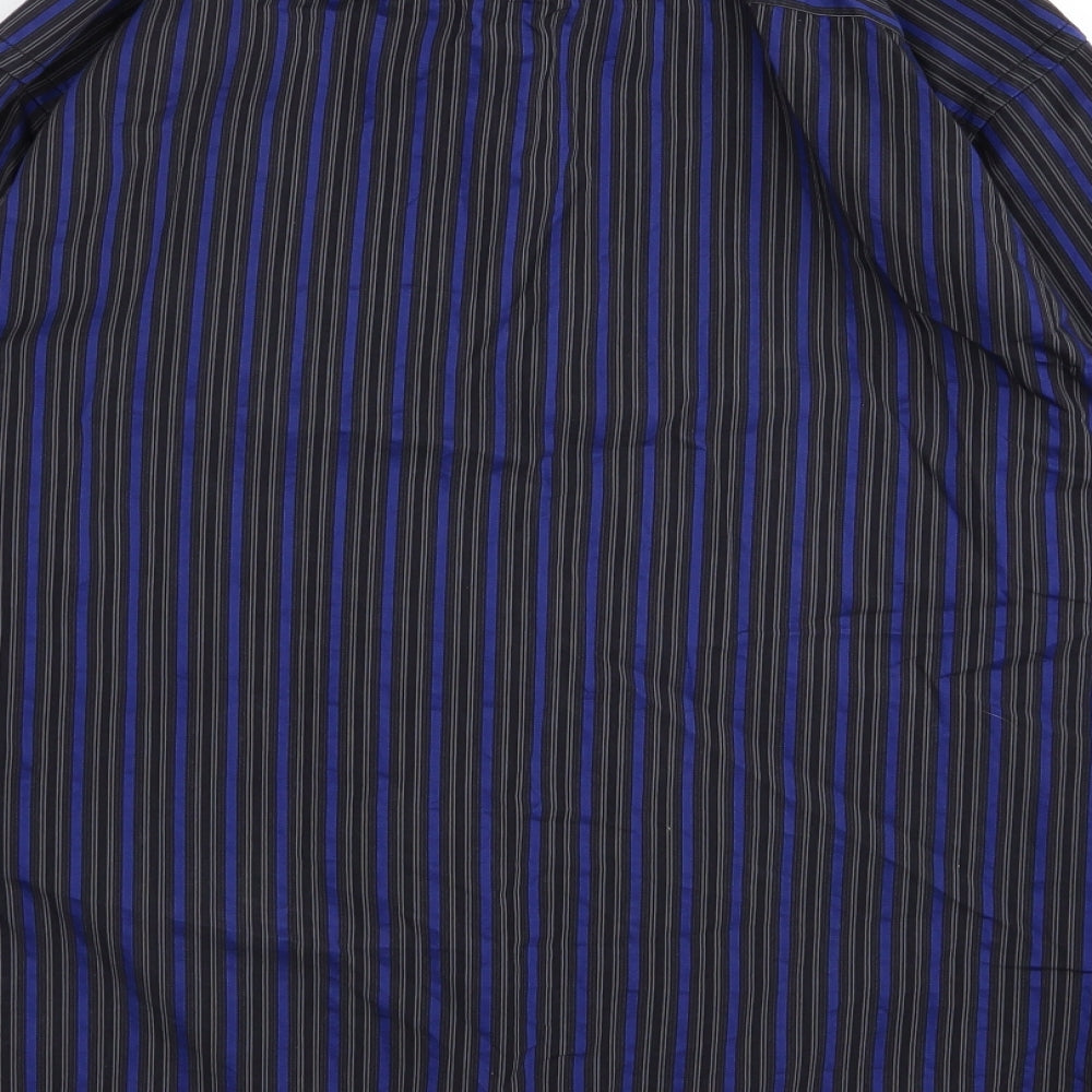 Murano Mens Black Striped Button-Up Size 40