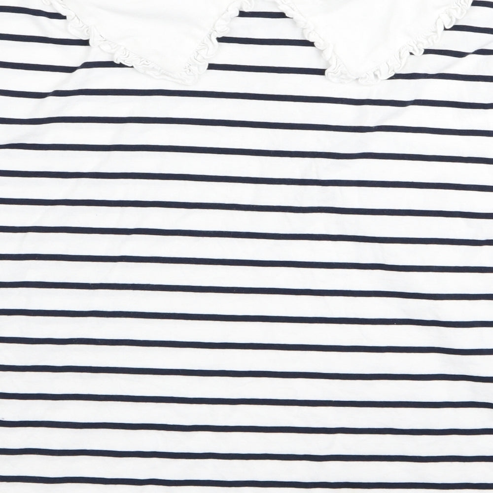 very Womens White Striped Basic Blouse Size M