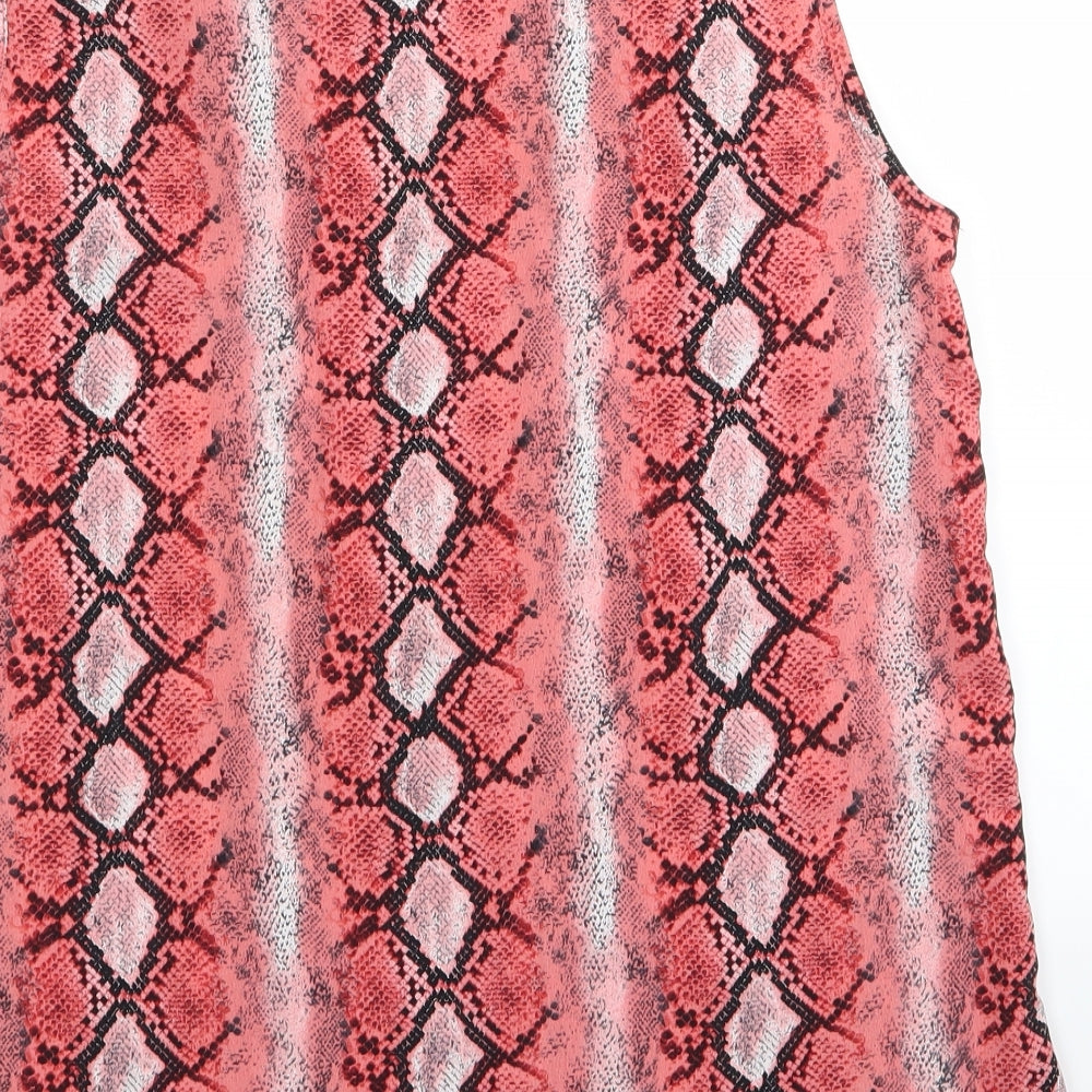 Dorothy Perkins Womens Pink Animal Print Basic Tank Size 12