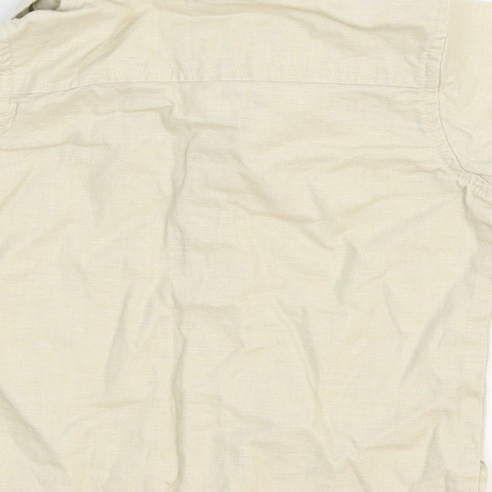M&Co Boys Beige Basic Dress Shirt Size 6-9 Months