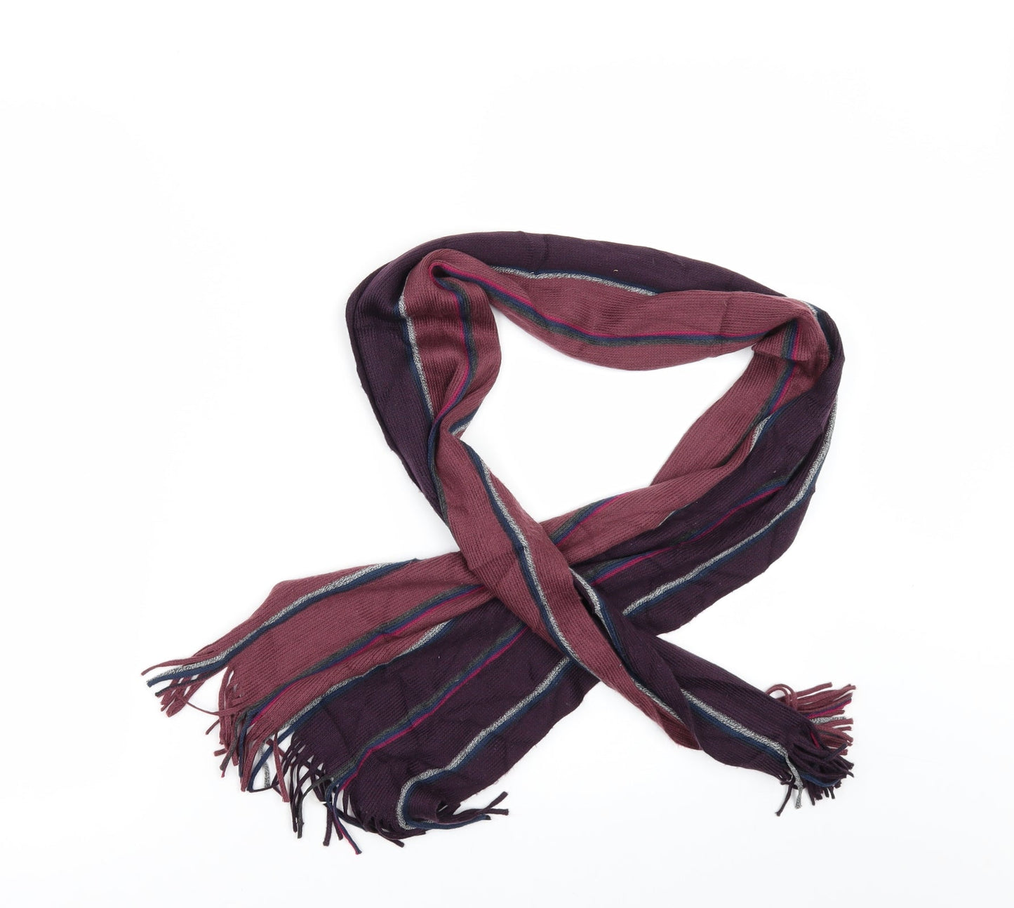 Preworn Unisex Red Striped Scarf