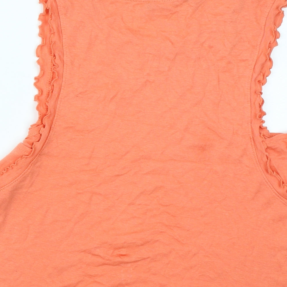 Mango Womens Orange Basic Tank Size M