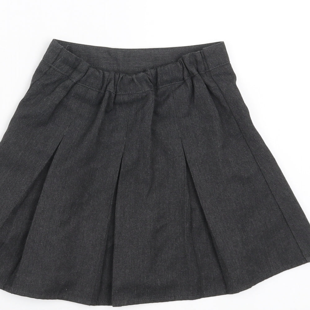 Preworn Girls Grey A-Line Skirt Size 3-4 Years - School