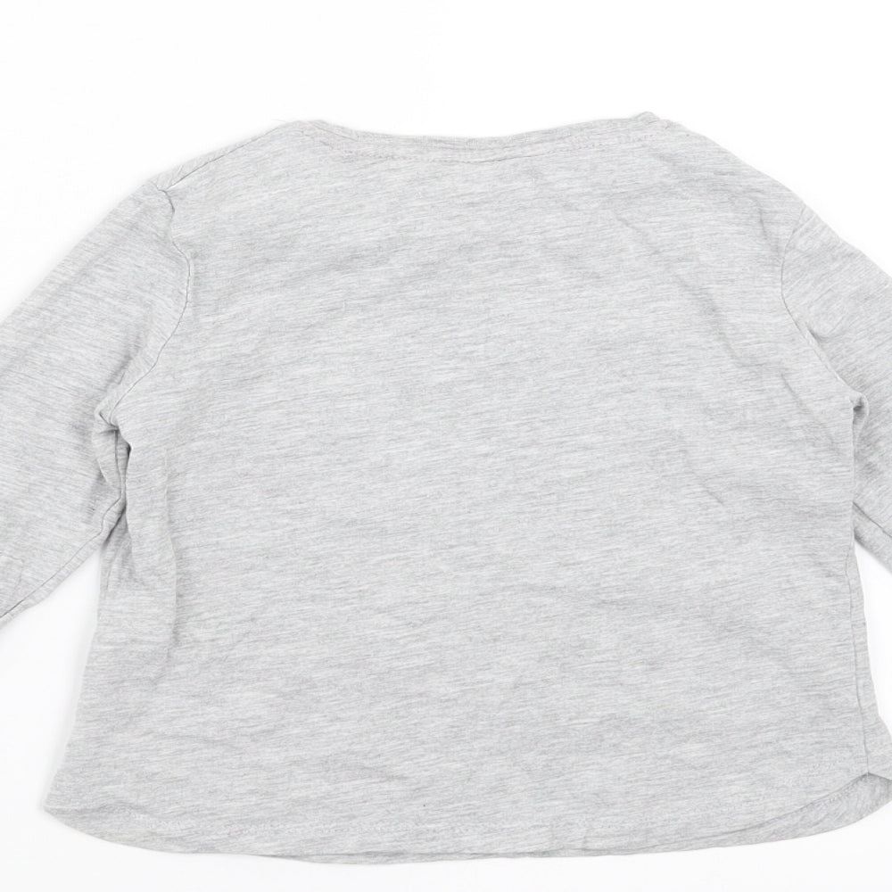 Pep&Co Girls Grey Basic T-Shirt Size 3-4 Years - rock star