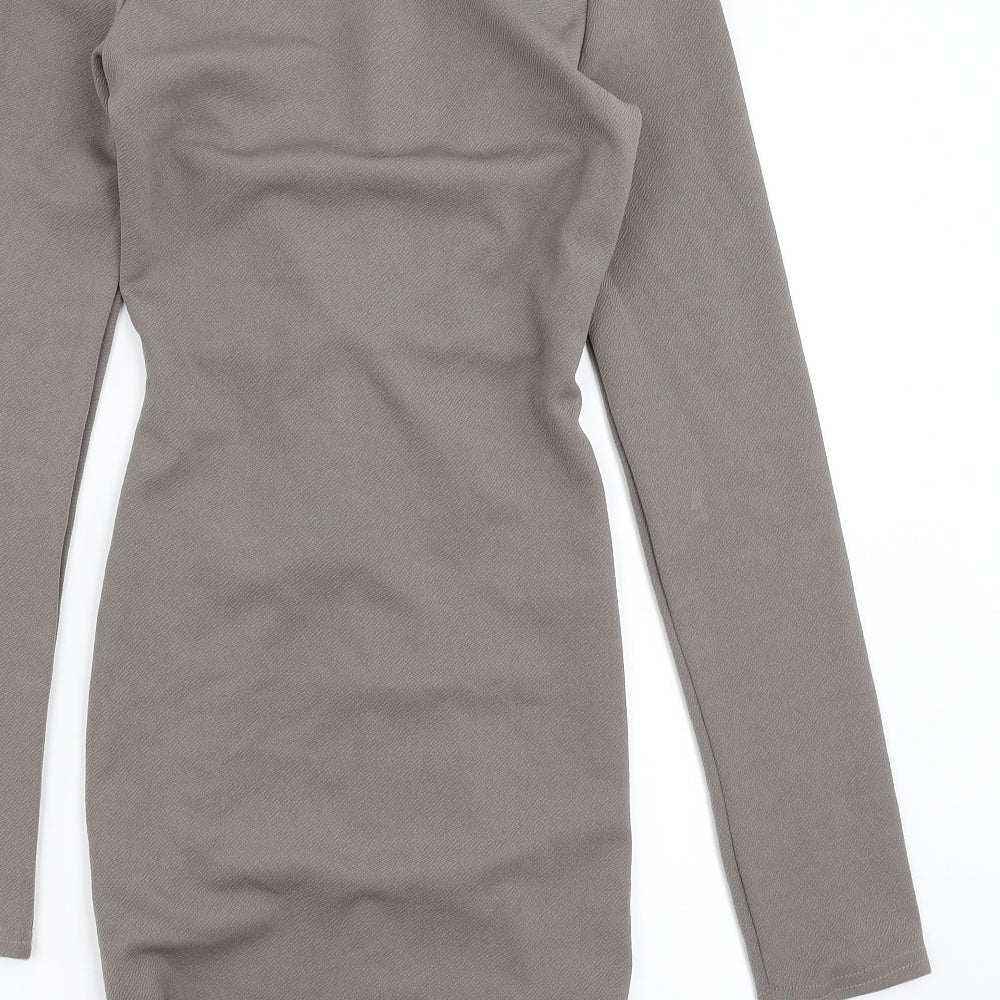 Preworn Womens Grey Bodycon Size 10 - Twist front