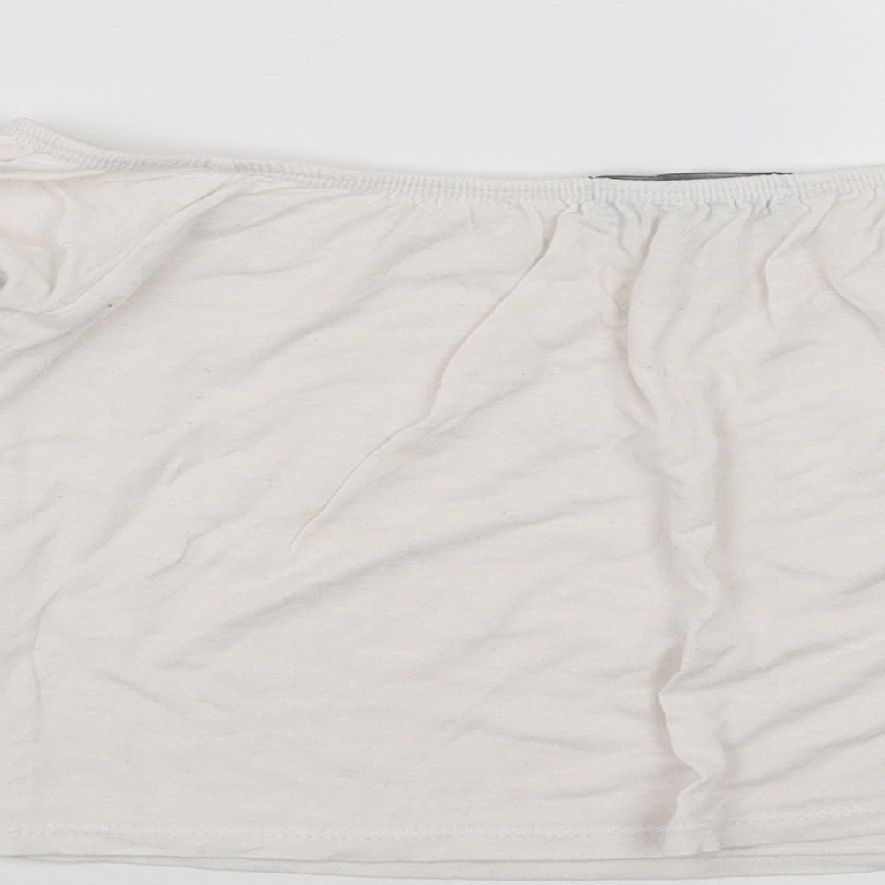Missguided Womens White Cropped T-Shirt Size S