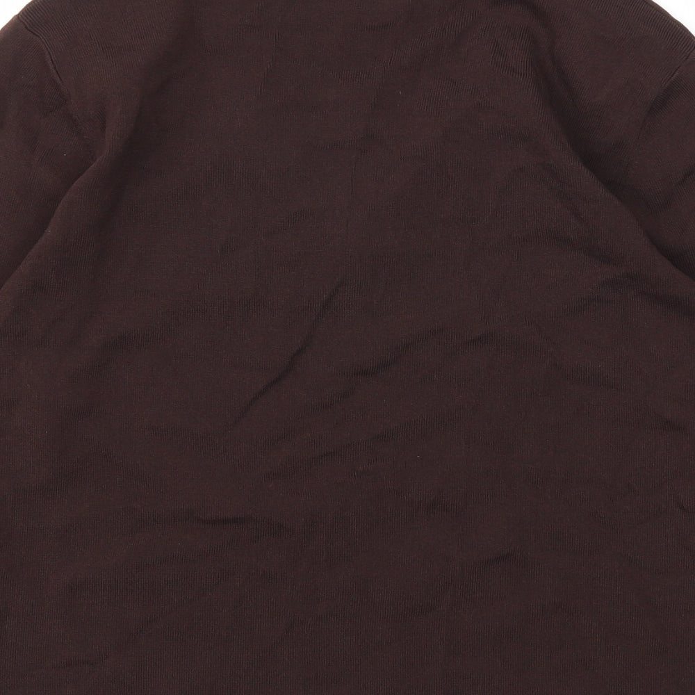 Roman Originals Womens Brown Floral Basic T-Shirt Size S