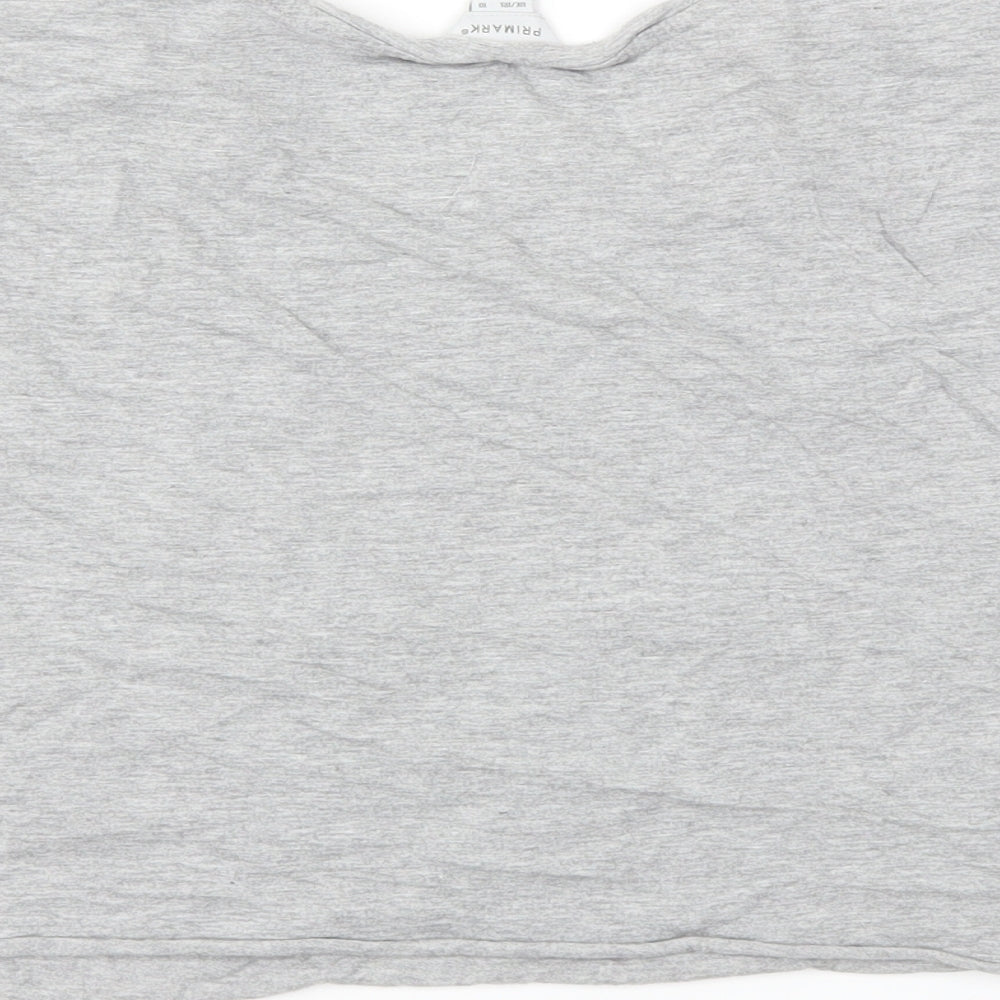 Primark Womens Grey Cropped T-Shirt Size 10
