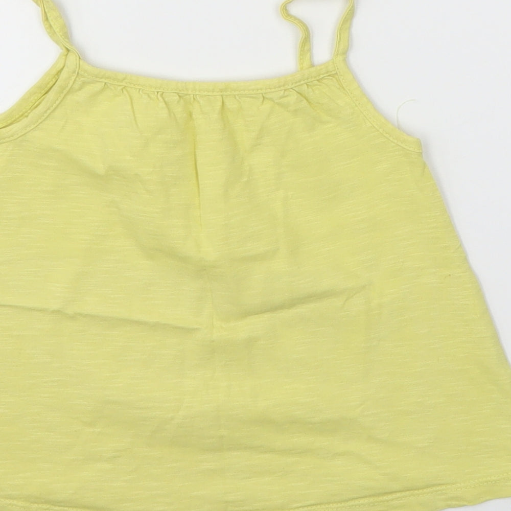 George Girls Yellow Basic T-Shirt Size 3-4 Years