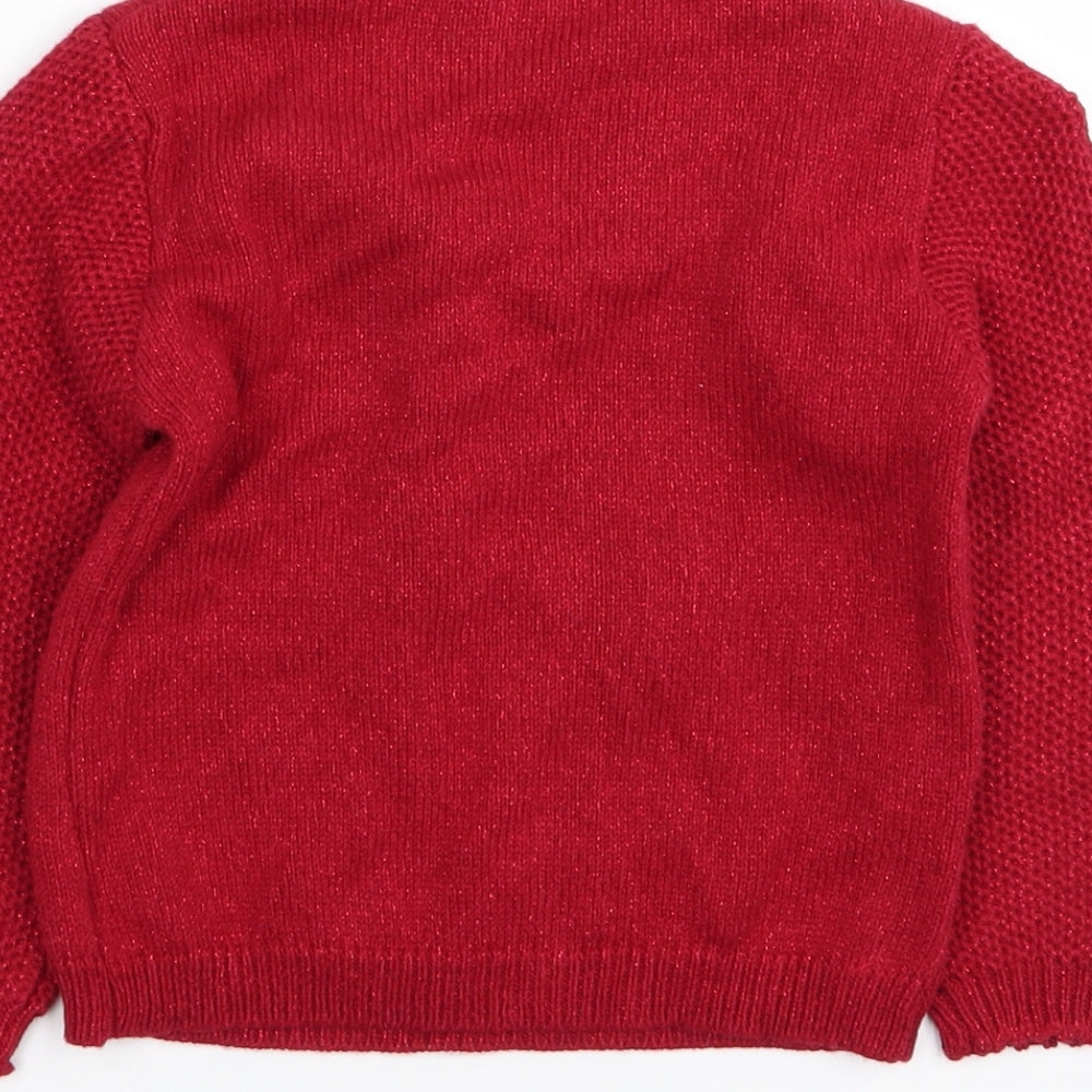 Mini Club Girls Red Pullover Jumper Size 2-3 Years