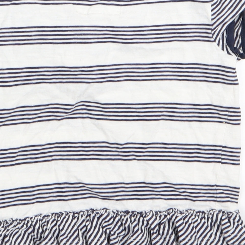 junior j Girls White Striped Basic T-Shirt Size 3-4 Years