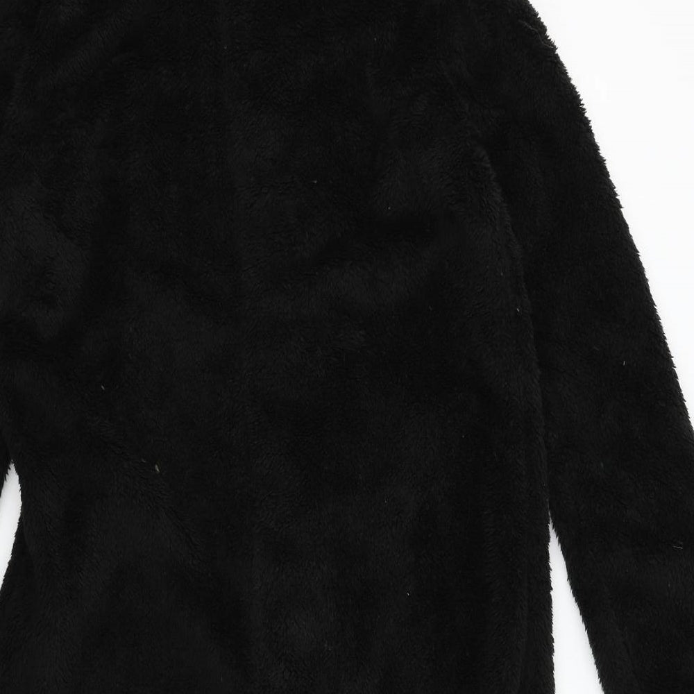 Preworn Womens Black Overcoat Jacket Size S