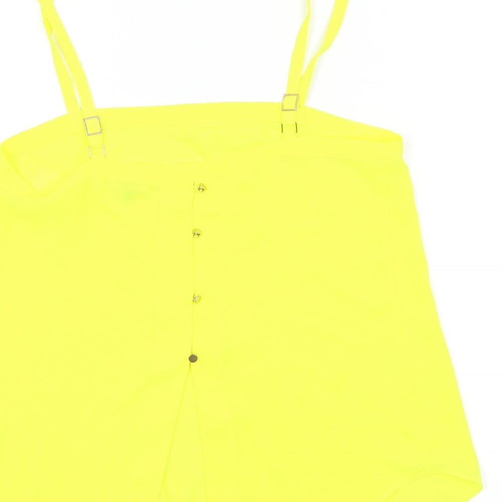 River Island Womens Yellow Colourblock Basic T-Shirt Size 8